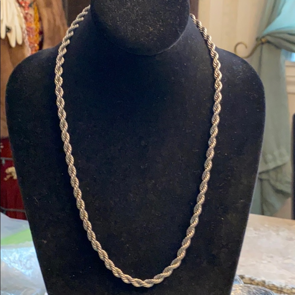 Heavy Silvertone rope chain from Avon